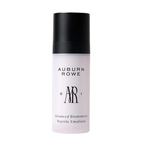 Auburn Rowe skincare emulsion bottle on a white background