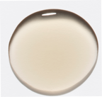 Round beige object on a white background
